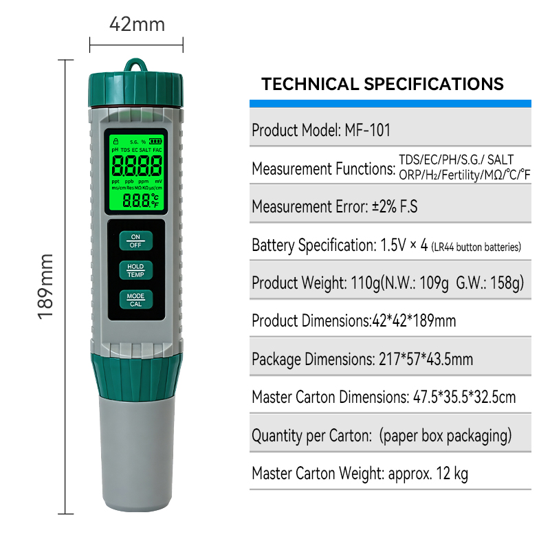New 10 In 1 PH Meter PH TDS EC - đánh giá và giá Aquarium Fertilizer