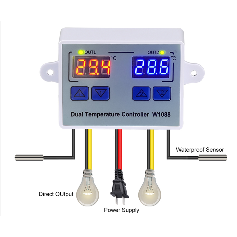 W1088 Dual LED Digital Tempera - đánh giá và giá Aquarium Plant Holder